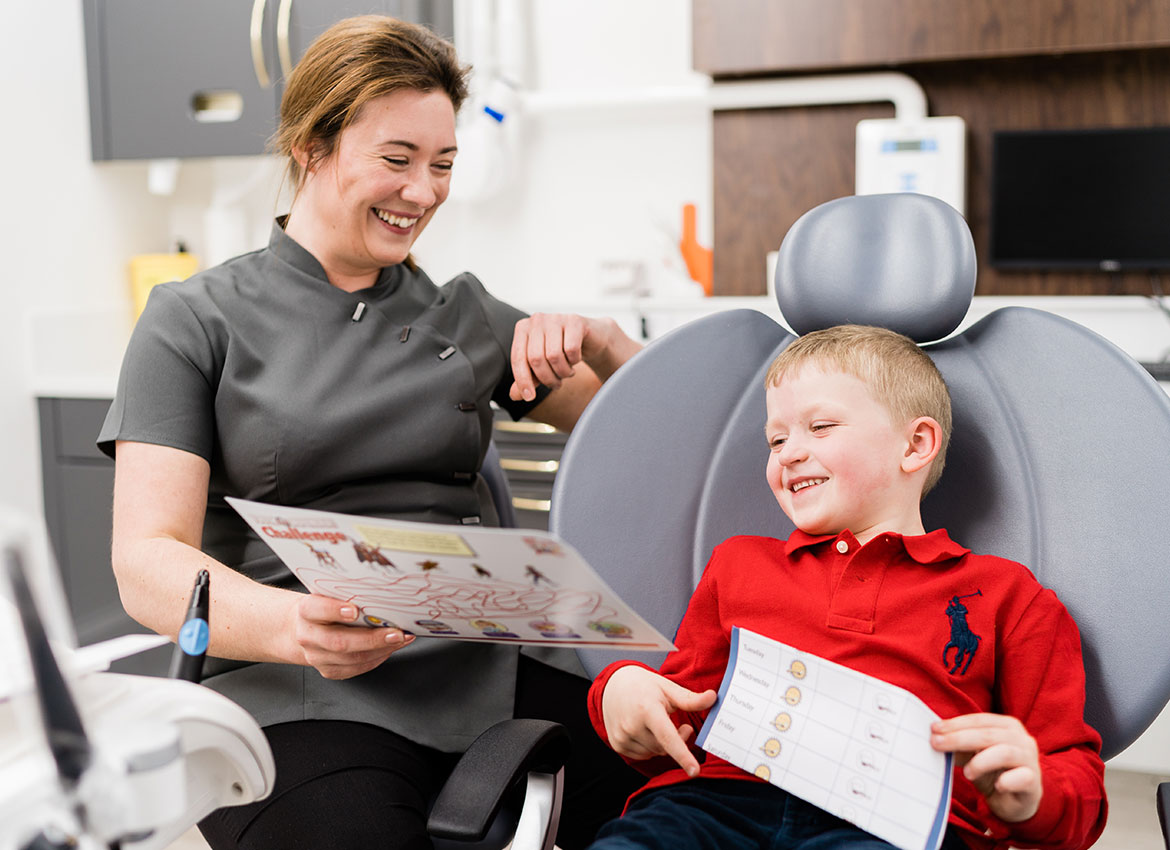 dentist playing with a child patient